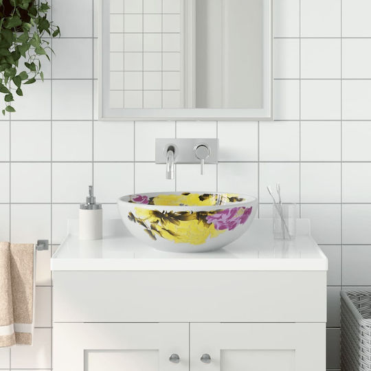 vidaXL Countertop Sink Ceramic 41x41x14cm Colorful