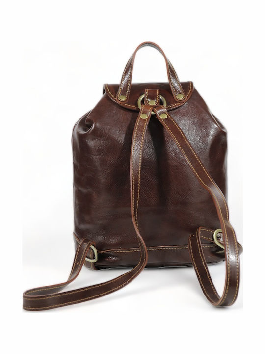 Leather Women's Bag Backpack Brown