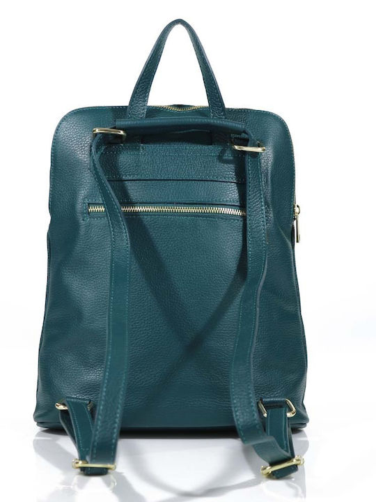 Leder Damentasche Rucksack Petrol Blau