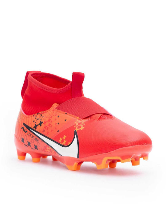 Zoom Vapor 15 Acad Kids Molded Soccer Shoes with Sock without Laces Red