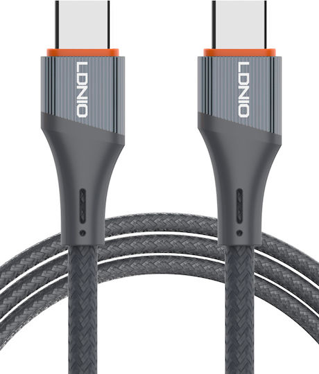 Ldnio LC631 Braided USB 2.0 Cable USB-C male - USB-C 65W PD Γκρι 1m