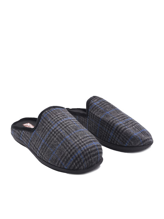 Men's Printed Slippers Grey - Blue