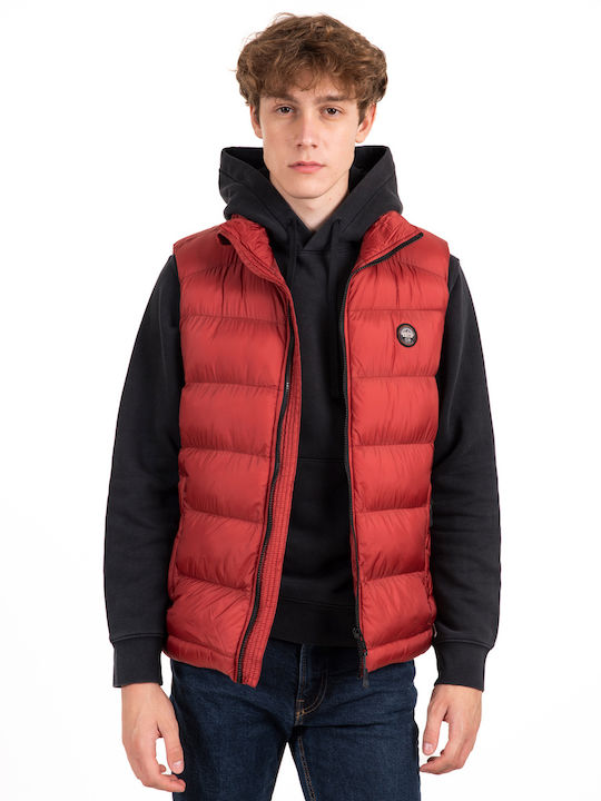 Sleeveless Jacket Puffer Windproof Red