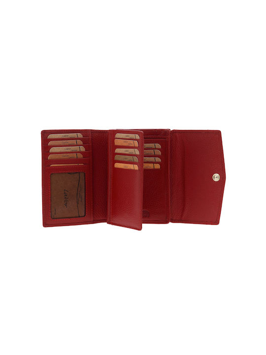 Lavor Leather Women's Wallet Cards with RFID Red