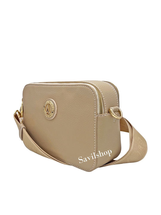 Leather Women's Bag Crossbody Beige