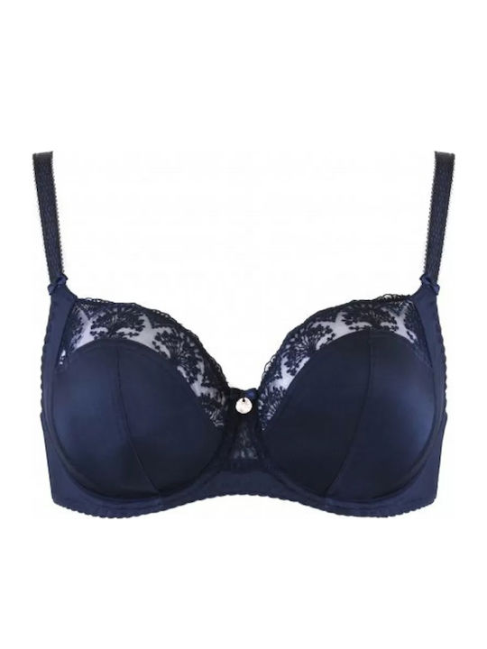 Bra without Padding Underwire Blue