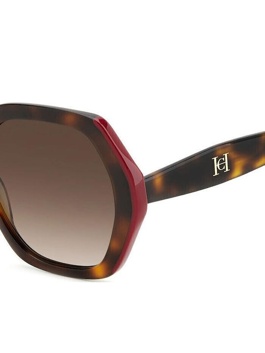 Carolina Herrera Women's Sunglasses with Brown Tartaruga Plastic Frame and Brown Gradient Lens HER 0181/S O63/HA