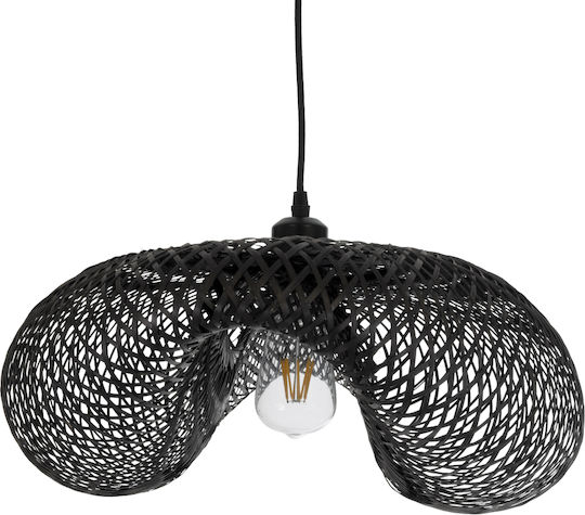 GloboStar Mexico Lumini Suspendate Negru Boem Rețea cu Bază de Bec E27 65x45x18cm