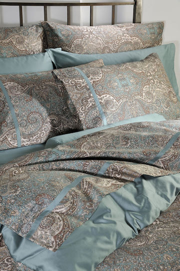 Down Town Home Bettdecke Großes Doppelbett 235x250cm 833 Bombay Petrol