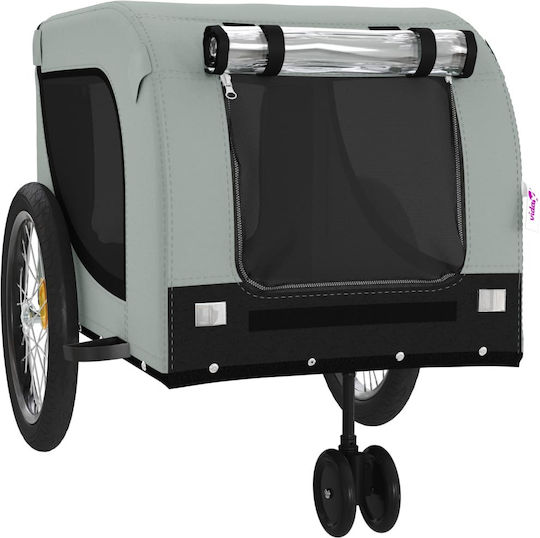 vidaXL Kinderwagen für Hunde bis 45kg Gray L134xB74xH68cm.