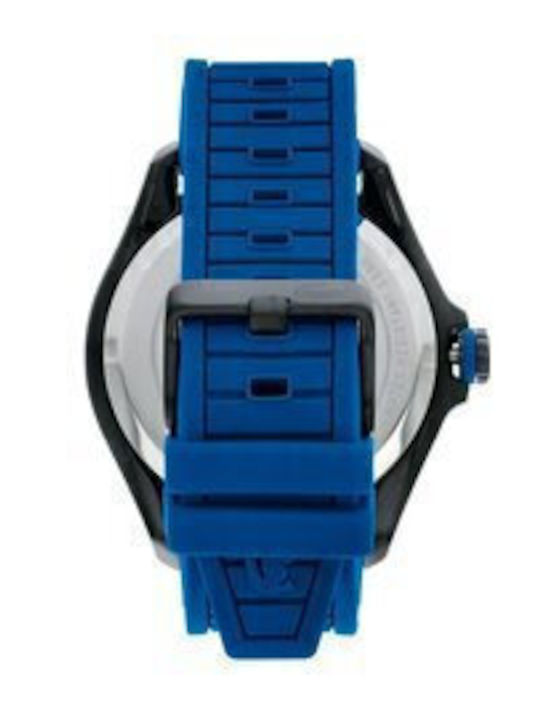Lacoste Herrenuhr 43mm Batterie mit Blau Kautschukarmband