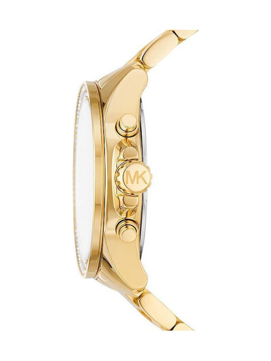 Michael Kors Wren Ανδρικό Ρολόι Χρονογράφος Μπαταρίας με Χρυσό Μεταλλικό Μπρασελέ