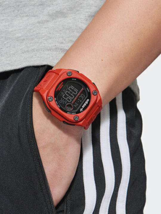 adidas City Tech Two Herrenuhr 45mm Batterie mit Roter Gummi-Farbe