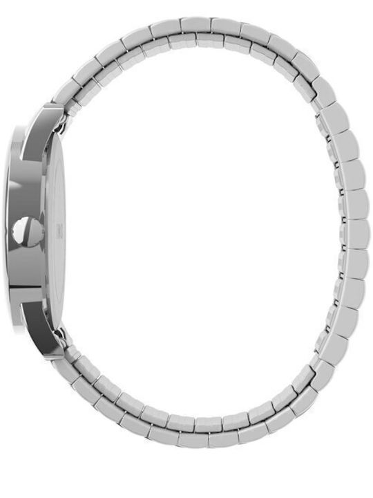 Timex Лесно Разбираемо Мъжко Ролец 38мм На Батерия С Облегчен Сребърен Метална Гривна