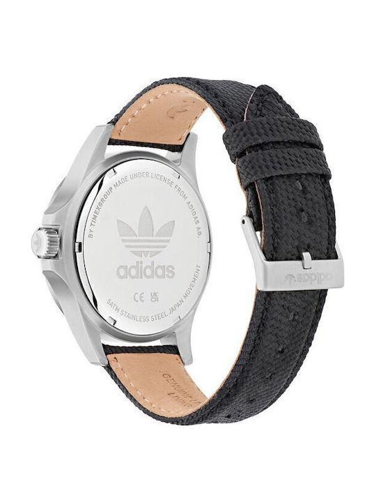 adidas Expression One Ανδρικό Ρολόι 44mm Μπαταρίας με Ασημί Υφασμάτινο Λουράκι