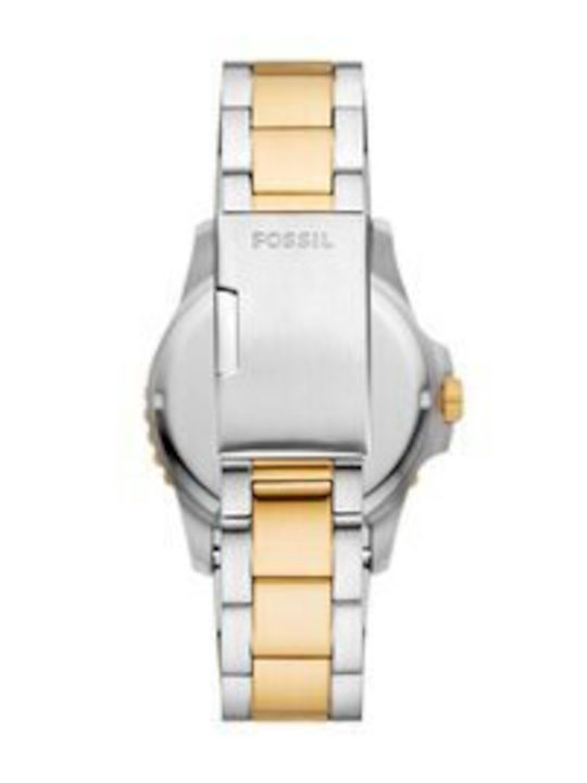 Fossil Ανδρικό Ρολόι 42mm Μπαταρίας με Ασημί Μεταλλικό Μπρασελέ