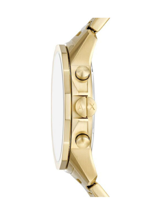 Armani Exchange Γυναικείο Ρολόι 44mm Χρονογράφος Μπαταρίας με Χρυσό Μεταλλικό Μπρασελέ