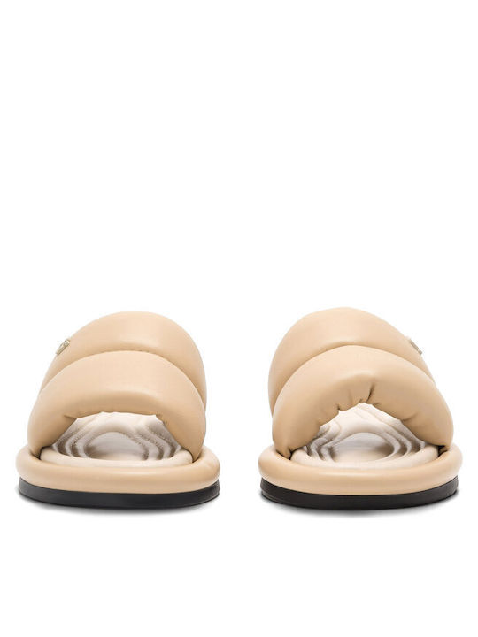 Damen Flache Sandalen Beigen