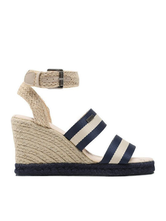 Damenplattformen Navy Blau
