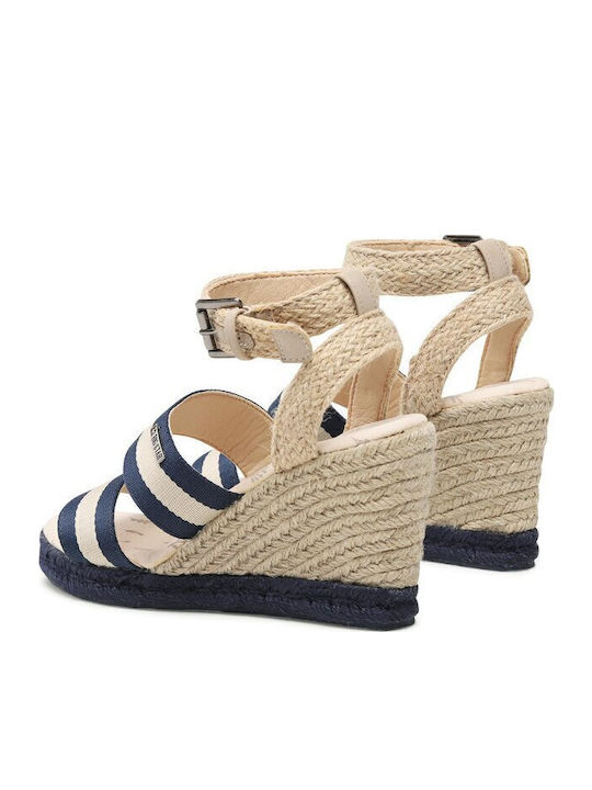 Damenplattformen Navy Blau