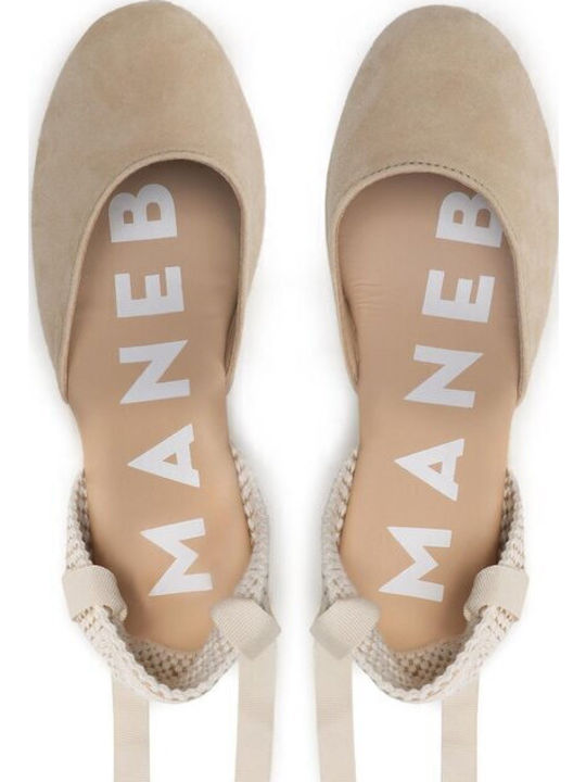 Damenplattformen in Stil Espadrilles Beiges