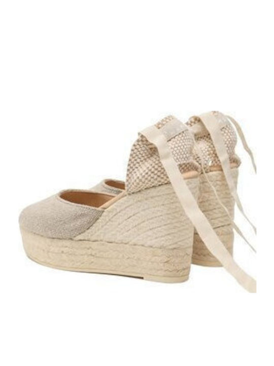 Platforme Dama De Vară Tip Espadrile Bej