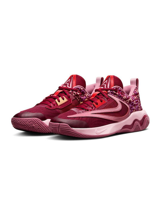 Nike Giannis Immortality 3 Low Basketball Shoes Noble Red / Desert Berry / Medium Soft Pink / Ice Peach