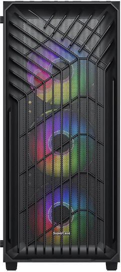 Supercase 15A Series Odin Gaming Midi Tower Κουτί Υπολογιστή με Πλαϊνό Παράθυρο Μαύρο