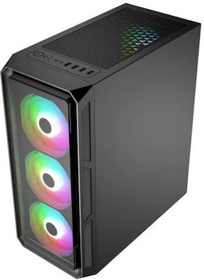 Supercase 19a Series Hermes Jocuri Middle Tower Cutie de calculator cu iluminare RGB Negru