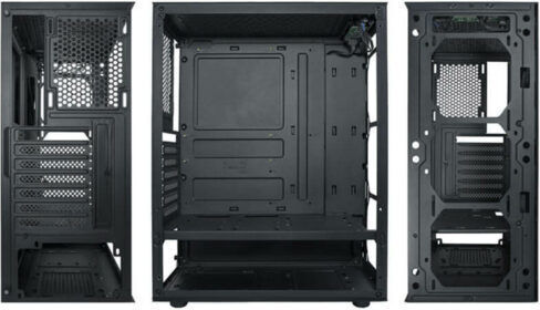 Supercase 19a Series Hermes Gaming Midi Tower Κουτί Υπολογιστή με Πλαϊνό Παράθυρο και RGB Φωτισμό Μαύρο