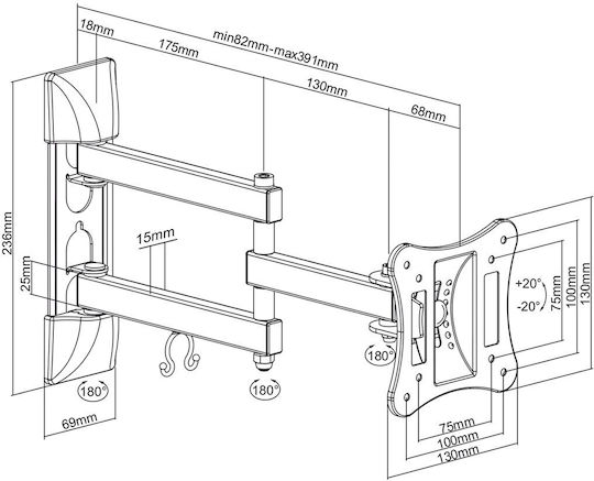 Maclean Energy MC-719 Επιτοίχια έως 27" και 15kg