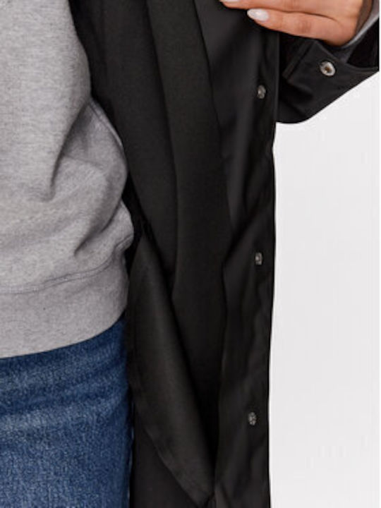 Women's Short Puffer Jacket Waterproof for Winter BLACK