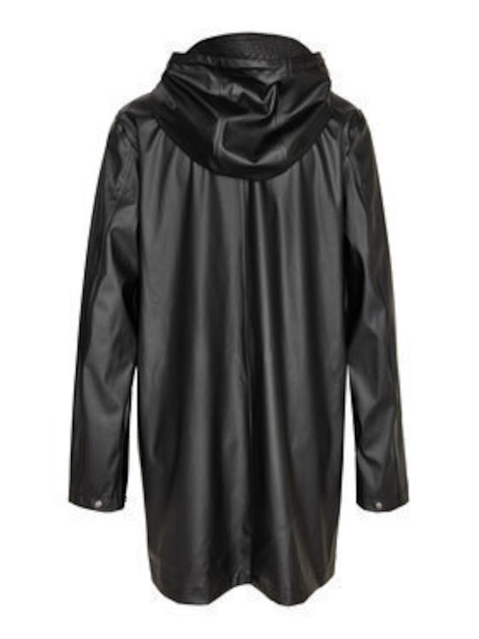 Women's Short Puffer Jacket Waterproof for Winter BLACK