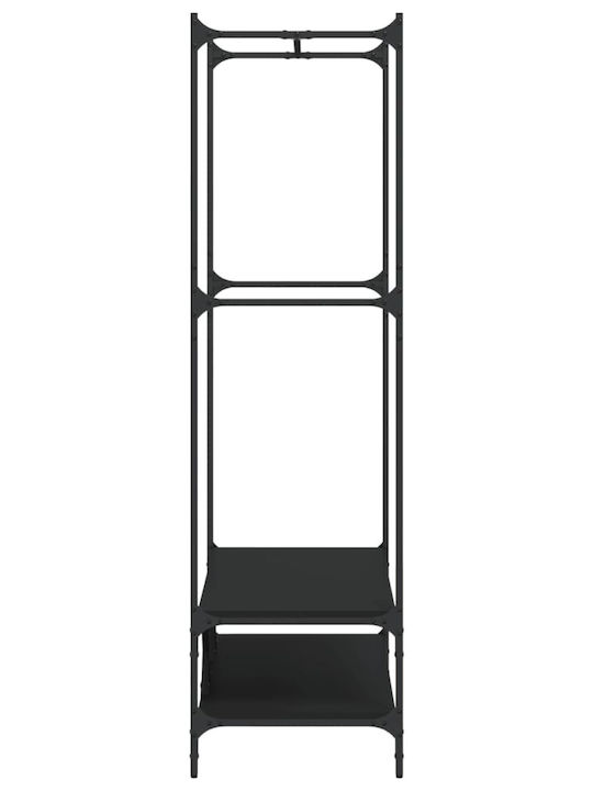 vidaXL Cuier de podea din Lemn Neagră 100x45x162.5cm