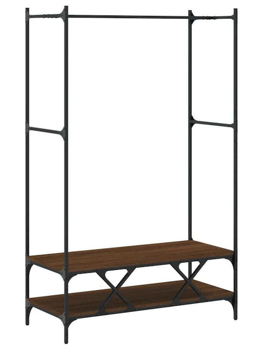 vidaXL Гардеробна стойка Кафяв 100x45x162см