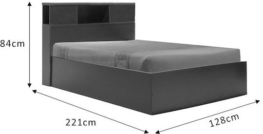 Olympus Bett Halb-Doppelbett Holz Wenge mit Latten für Matratze 120x200cm