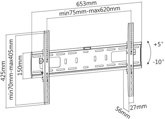 Reflecta Plano Flat 70-6040T Επιτοίχια έως 70" και 50kg