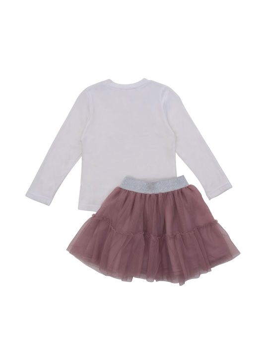 Babylon Kids Set with Skirt Winter 2pcs White