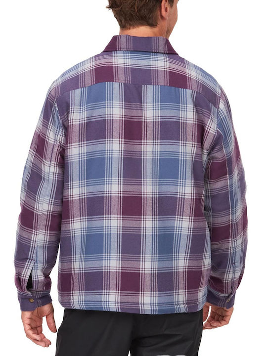 Marmot Herrenhemd Overshirt Langärmelig Flanell Polka Dot Blau