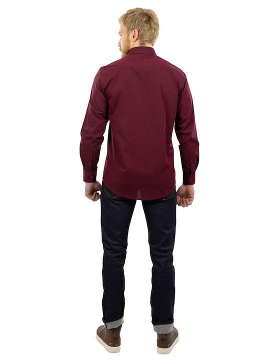 Ascot Sport Men's Shirt Long Sleeve Burgundy