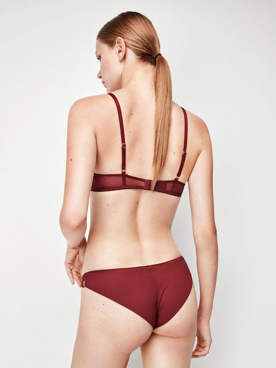 Gisela Spitzen Unterwäsche-Set für Damen BH mit Brasilien Burgundy