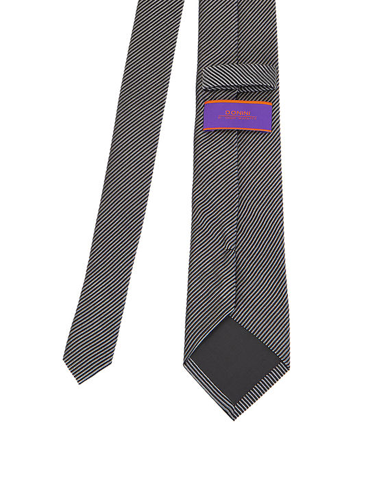 Donini Uomo Exclusive Ανδρική Γραβάτα Συνθετική με Σχέδια σε Ασημί Χρώμα