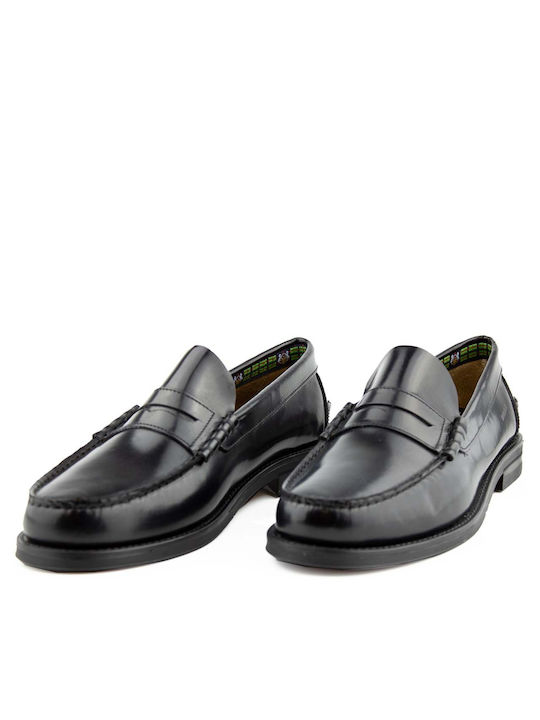 On the Road Men's Leather Loafers Black