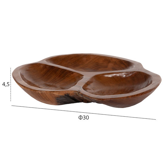 HomeMarkt Bol Decorativ Lemn Galben 30x30x4cm 1buc