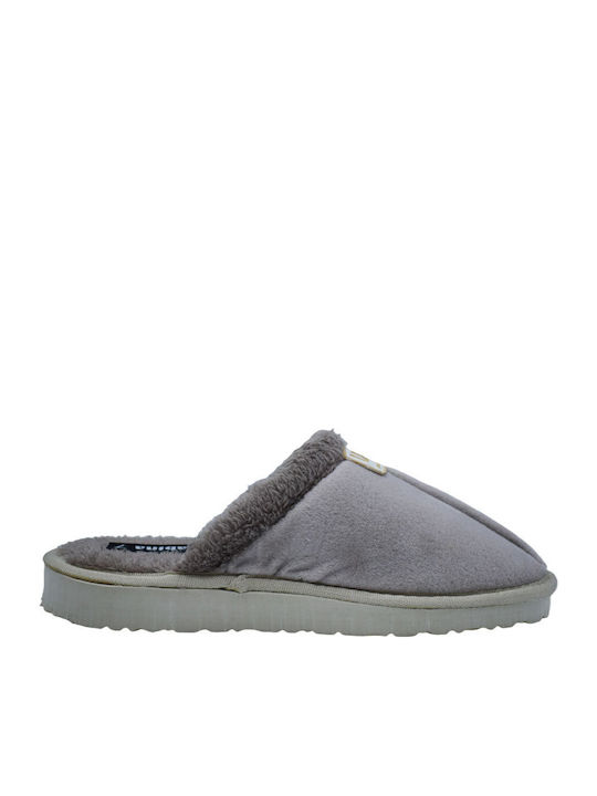 Winter Women's Slippers with Fur Beige