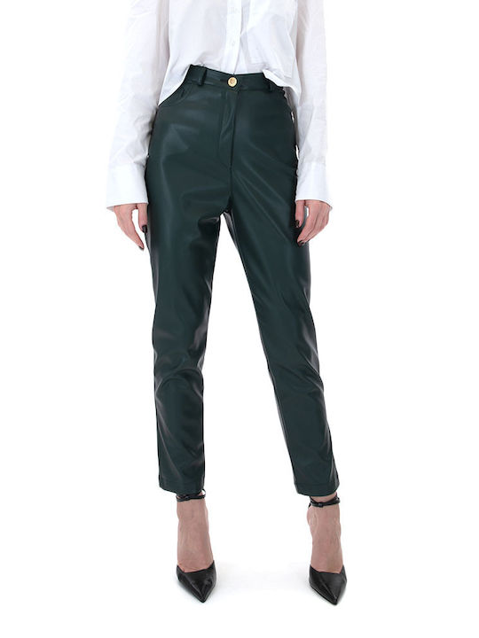 Dolce Domenica Women's Leather Trousers GREEN