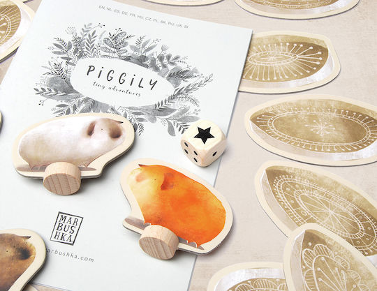 Brettspiel Piggily für 4 Spieler 3+ Jahre (EN) Marbushka