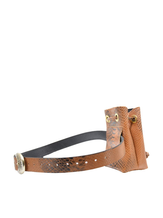 Code Leder Damenbeutel Umhängetasche Braun