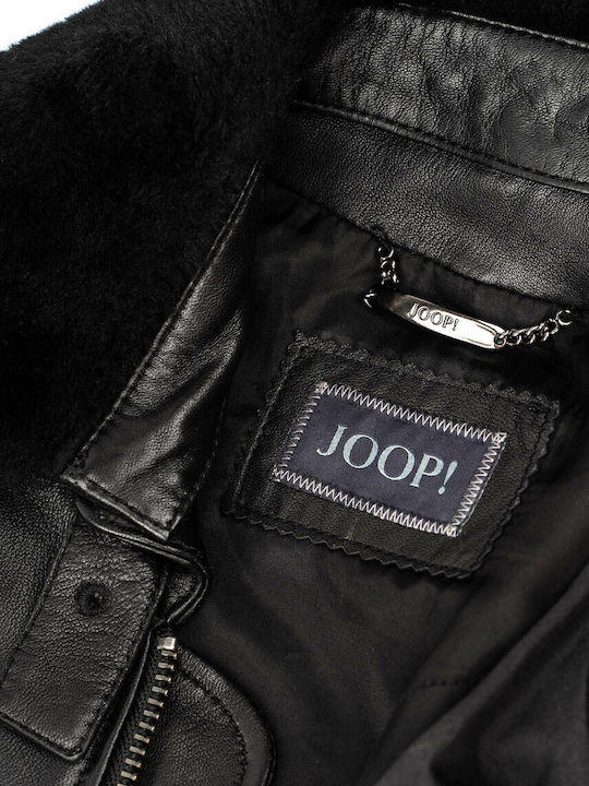 Joop! Men's Winter Leather Jacket Black