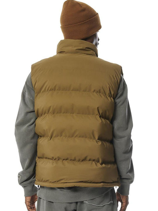 Body Action Men's Sleeveless Puffer Jacket Brown